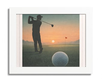 Golf Poster gerahmtes Poster | Mehrfarbige Sportwandkunst