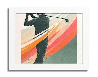 Golf Poster gerahmt | Mehrfarbiger Golf Kunstdruck