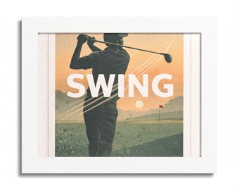 Golf Poster gerahmtes Poster, mehrfarbig | Vintage Golf Kunstdruck