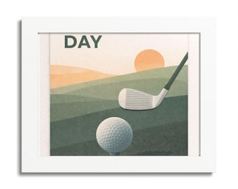 Golf Poster gerahmtes Poster | Mehrfarbige Golf Grafik