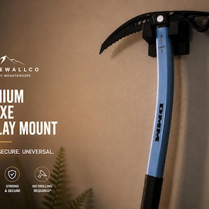 Ice Axe Wall Mount | Mountaineering Gear Holder | Climbing Ice Tool Display Rack | Alpine Decor |