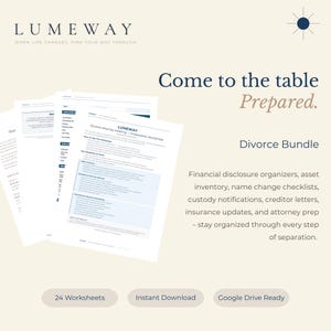 Divorce and Separation Bundle | 24 Planning Worksheets (Instant Download)