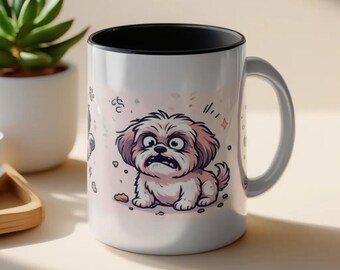 Chaotic Shih Tzu Mug | Cartoon Dog Lover Coffee Cup | Pet Owner Gift