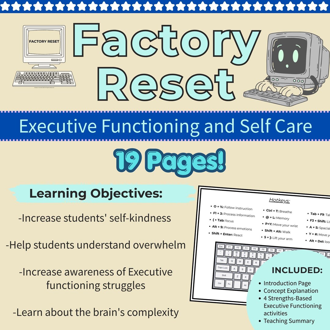 Executive Functioning Awareness Worksheet | SEL Self Compassion ...