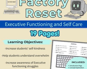 Executive Functioning Awareness Worksheet | SEL Self Compassion Activity | Brain Overwhelm Reflection | Neurodiversity Classroom Resource