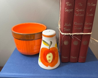 Mid Century ceramic kitchenware Japan salt bowl and pepper shaker