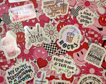 Stickers girly sarcastiques, Pastel Attitude, Stickers bouteille d'eau pour ordinateur portable