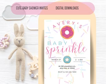 Baby Shower/Sprinkle sur le thème des beignets en téléchargement numérique