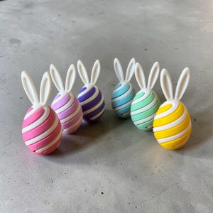 3D Printed Easter Bunny Egg Fidget Spinner | Pastel Desk Toy, Easter Basket Stuffer