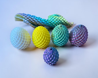 3D Printed Twisty Dragon Egg Fidget Toy | Spiral Texture Stress Relief Desk Toy
