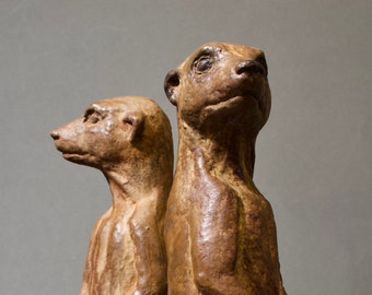 Ceramic Meerkat Sculpture by Tony Furtado