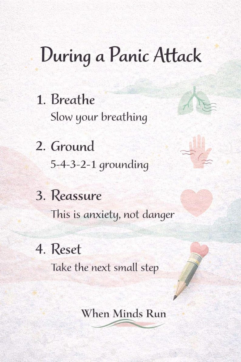 Panic Attack Grounding Sheet, Anxiety Relief Worksheet, 5-4-3-2-1 ...