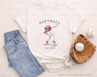 Softball Bear PNG Design | Fan Club Shirt Graphic (Instant Download)