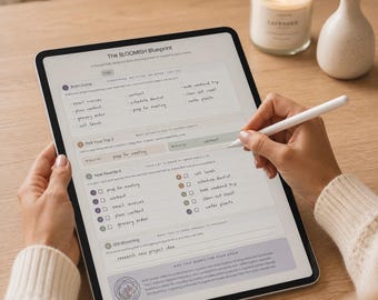 ADHD Daily Planner Sheet | BLOOMISH Blueprint for GoodNotes (Digital Download)