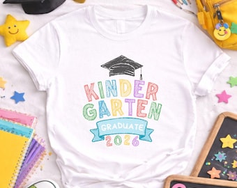 Kindergarten Graduate 2026 PNG, Crayon Style Shirt Design (Digital Download)