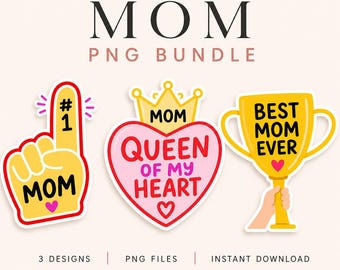 Mom PNG Bundle | Mother’s Day Shirt Design | Kid-Inspired Graphics (Digital Download)