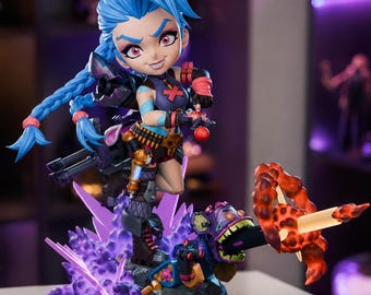 Archivo STL de la figura Chibi Jinx / Archivo para impresión 3D de diorama de acción estilizado