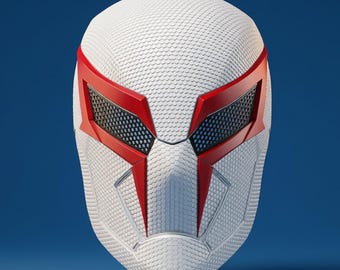 Casco blanco de Spiderman 2099 (archivo STL) / Máscara magnética para cosplay (impresión 3D)
