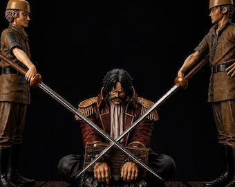 Gol D Roger Execution Diorama STL | Anime Pirate King Figure 3D Print File