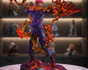 Sukuna King of Curses Figure STL File | Flame Arrow Pose Diorama
