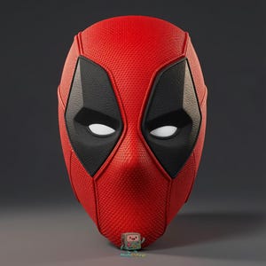 Deadpool texturerad mask STL-fil | Flerdelad 3D-utskrift magnetisk mask | Ögonuttryck ingår