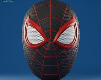 Miles Morales Spiderman Helmet | Magnetic Mask 3D STL Fİles
