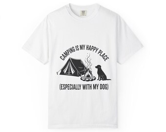 T-shirt de camping pour amoureux des chiens - Happy Place Tee