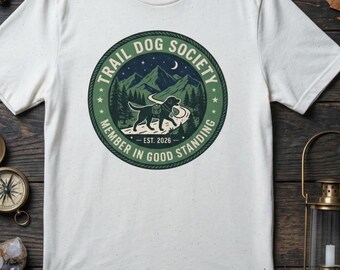 Chemise de randonnée Trail Dog Society, t-shirt aventure en plein air pour amoureux des chiens
