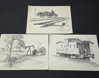 Set of 3 Robert Hollingsworth Lithograph Prints - 12x17