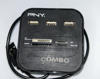 PNY Combo Multi Card Reader usb hub SD SDHC MicroSD Memory Stick M2