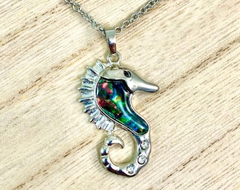 Optional Crystal Bullet Necklace with Nickel 9 Bullets and Sea Horse Charm
