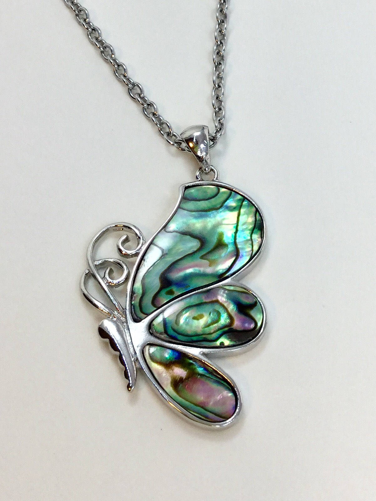 Abalone Butterfly Necklace Abalone Butterfly Pendant Abalone Etsy