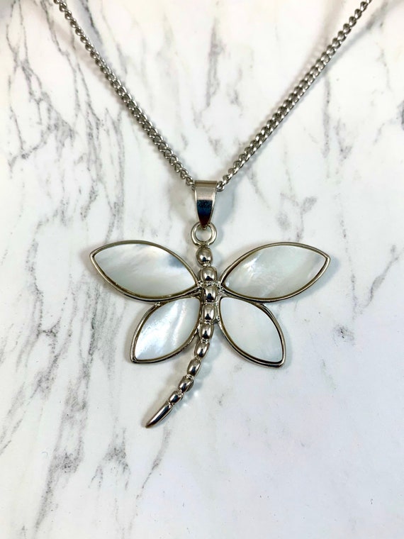Dragonfly Pendant Necklace Mother of 