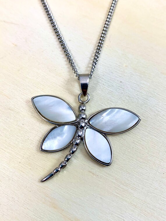 Dragonfly Pendant Necklace Mother of 