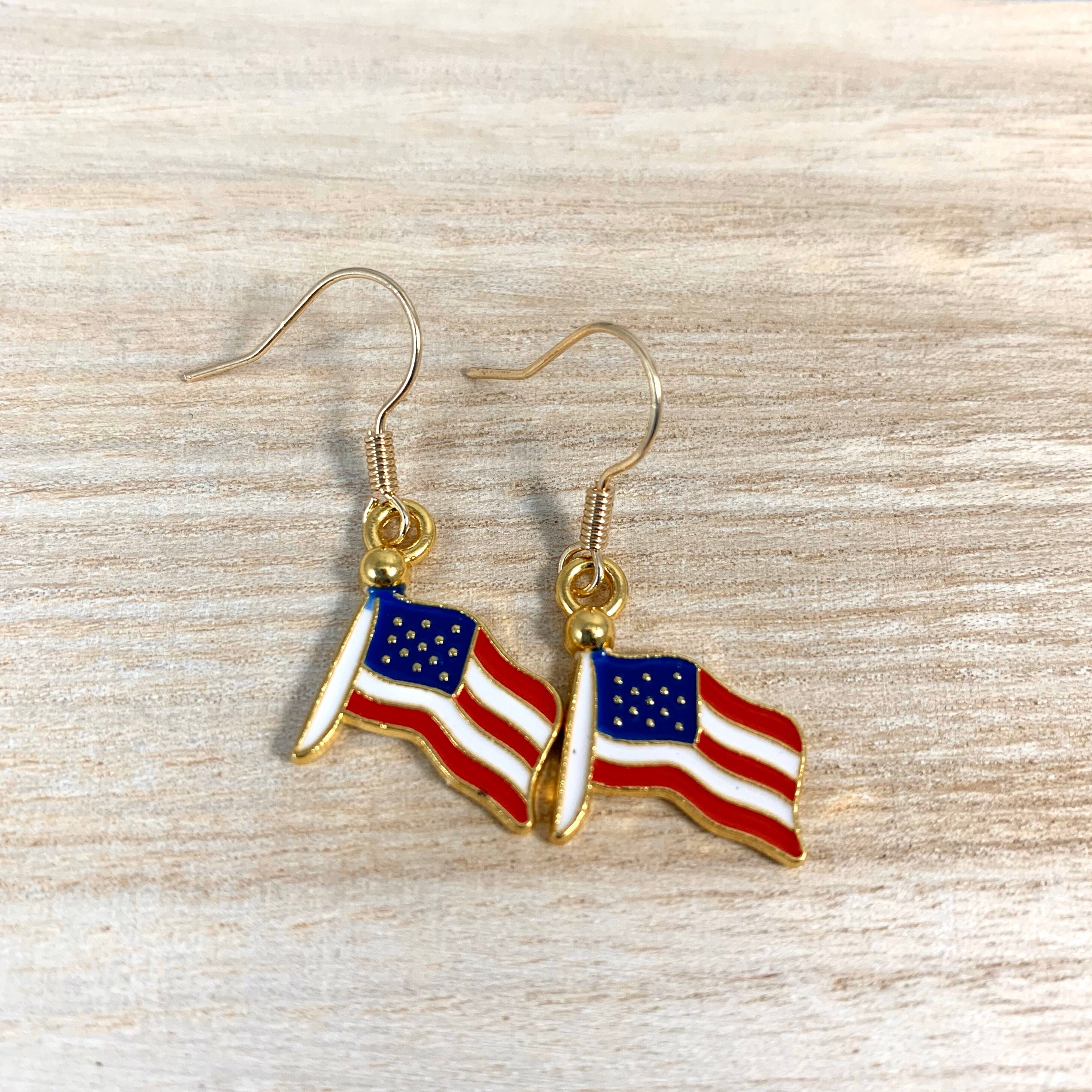 Patriotic Red White Blue American Usa Flag Earrings,flip Flop Sandal  Butterfly Diamond Dangle Drop Earring,4th Of July Independence Day Gift |  Fruugo BH