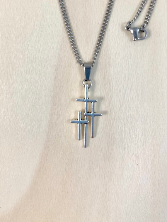 Three Cross Necklace Calvary Cross 