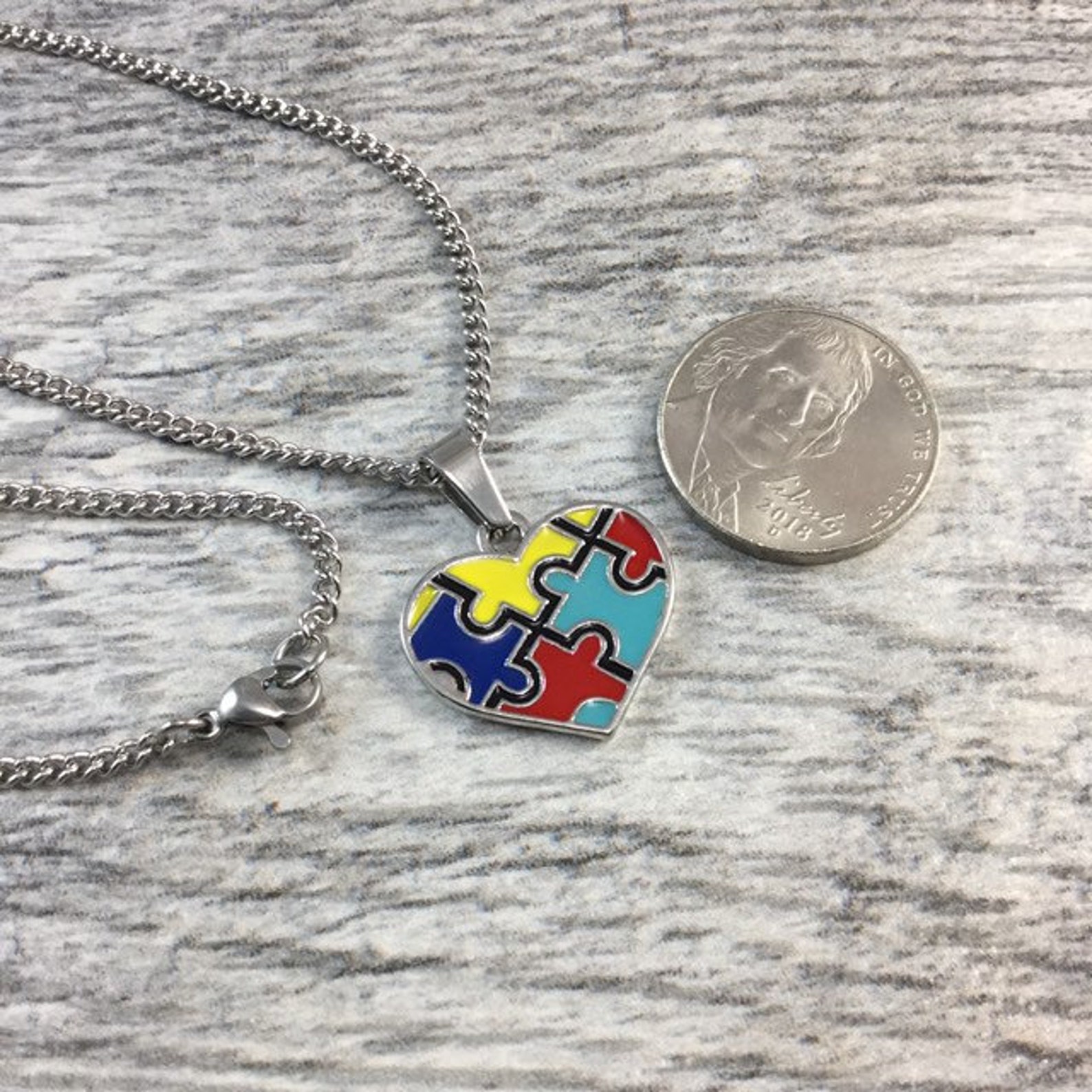 Autism Awareness Necklace Autism Necklace Women or Men Etsy
