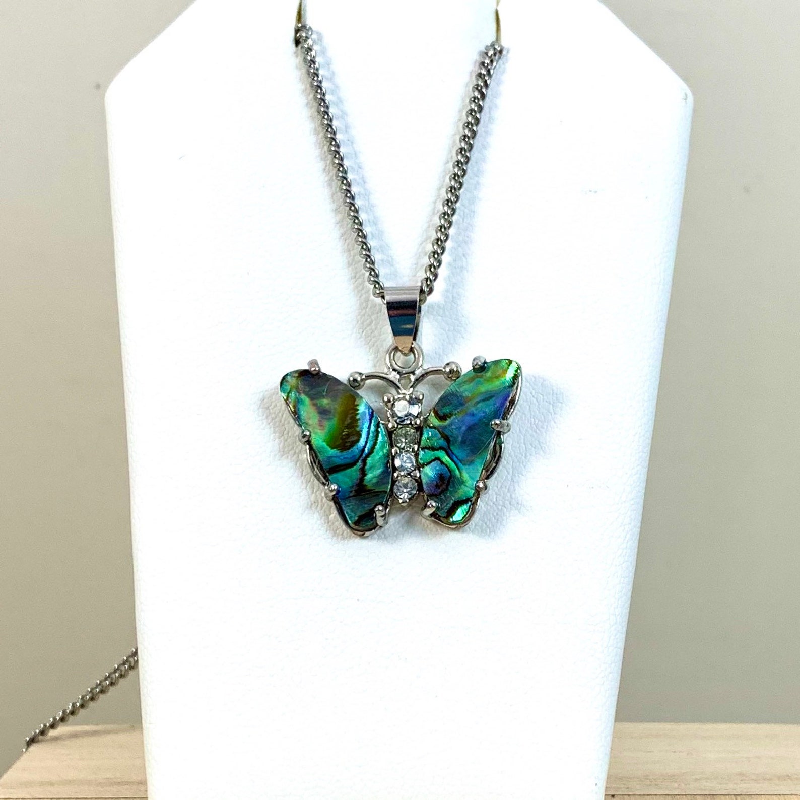 Abalone Butterfly Necklace Abalone Pendant Necklace for Etsy