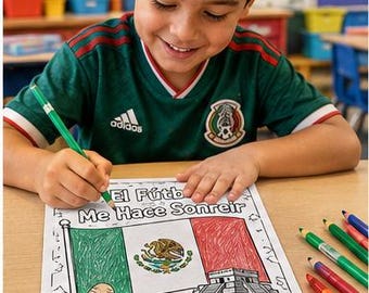 World Cup Mexico Soccer Makes Me Smile Coloring Page Instant Digital Download 8.5x11 jpeg