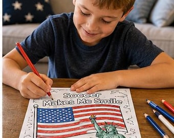 World Soccer Coloring Page USA 2026 for all ages senior friendly