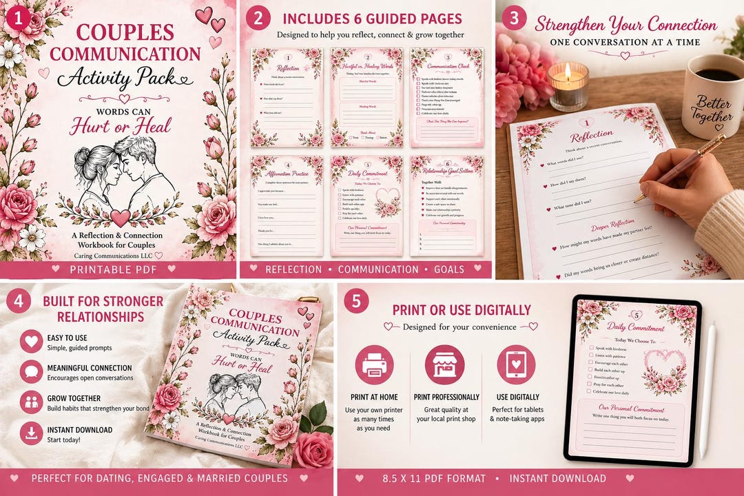Couples Communication Workbook Printable | Relationship Worksheets PDF ...