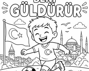 Soccer Makes Me Smile Coloring Page Turkey Digital Download