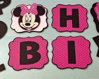 Minnie Mouse Birthday Banner Diy Minnie Mouse Birthday Red Etsy