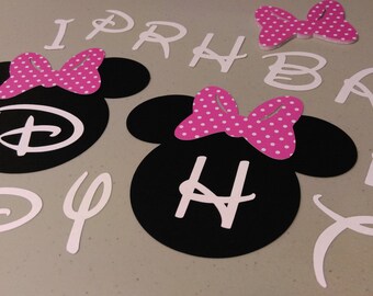 Diy Minnie Mouse Birthday Banner Birthday Decorations Diy Etsy