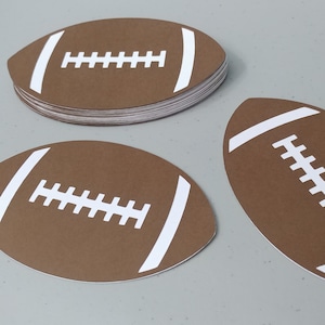 Football Cutouts - 12 Football Die Cuts - Football Party Tags - Sports Party Cutouts