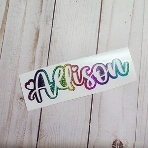 Layered Name Decal - Vinyl Decal Sticker - Rainbow Holographic Glitter Name Decal - Cup Name Decal - Custom Name Decal