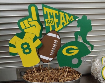 Football Centerpiece - Go Team Football Centerpiece - Helmet- Football- 6 Piece Set for Birthday Parties - Football Centerpiece #2