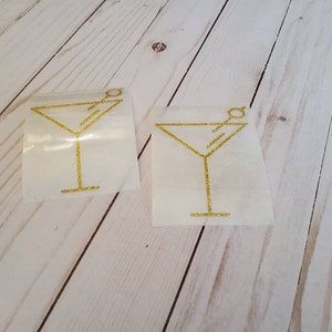 Martini Glass Decal - Martini Iron-on Decal - Martini Glass Cutout - Iron-on Decals