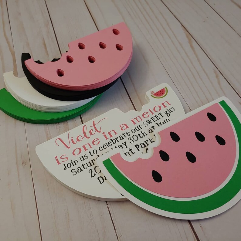 DIY Watermelon Invitations Watermelon Themed Party Etsy