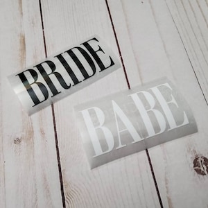 Name Decals - Bride Iron-on Decals - Bridesmaid Iron-on Decals - Iron-on Cutouts - Name Iron-on Decals